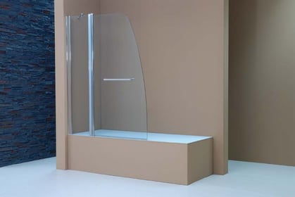 Mampara de baño frontal de una hoja pivotante y una hoja fija