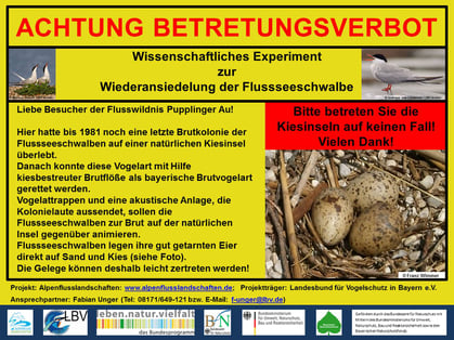 Hinweistafel zur Floßattrappe