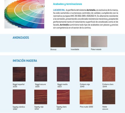 Colores cortina vidrio