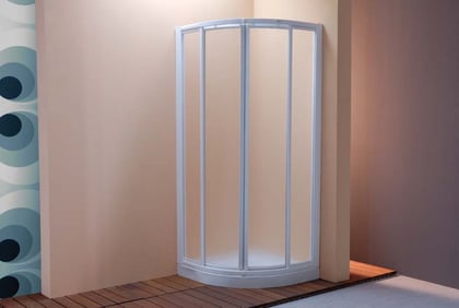 Mampara semicircular de ducha blanco