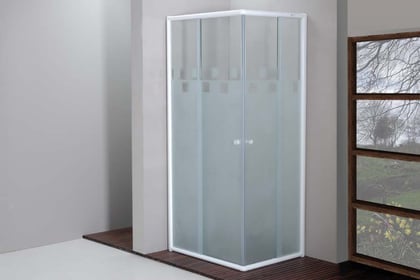 Mampara de ducha blanco con vidrio