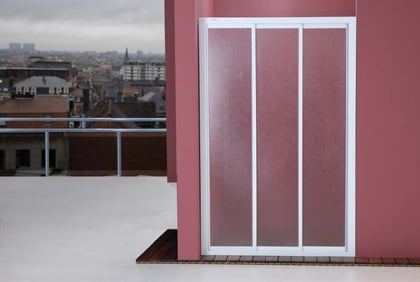 Mampara de ducha frontal blanca