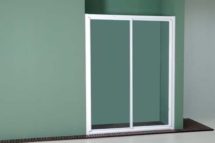 Mampara de ducha frontal de dos hojas correderas