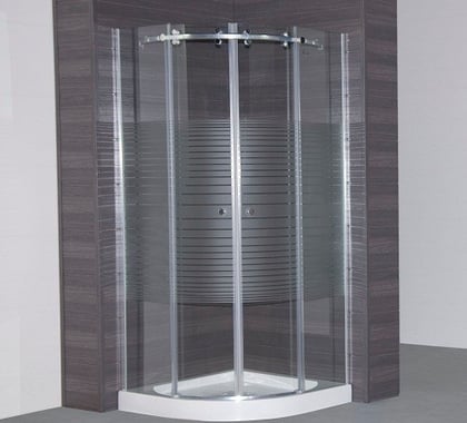 Mampara semicircular de ducha con vidrio templado