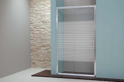 Mampara de ducha frontal de una hoja corredera y una fija