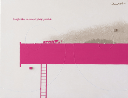 雲の上のアルケミスト  8   410mm*318mm   F6   2022  acrylic on canvas, wood