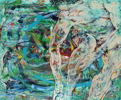 L'Homme et l'Infini, acrylique sur toile, 120 x 100 cm, 2014