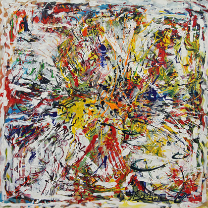 Mirage Gravitationnel, acrylique sur toile, 100 x 100 cm, 2016