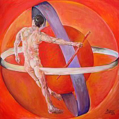 La Planète Rouge - acrylique sur toile, 100 x 100 cm, 2015