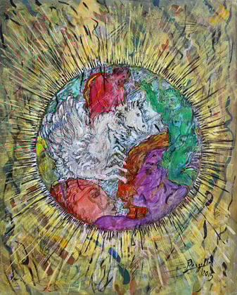 Pégase, acrylique sur carton entoilé, 40 x 50 cm, 2015