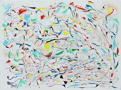 Légende, acrylique et encre sur toile, 80 x 60 cm, 2015