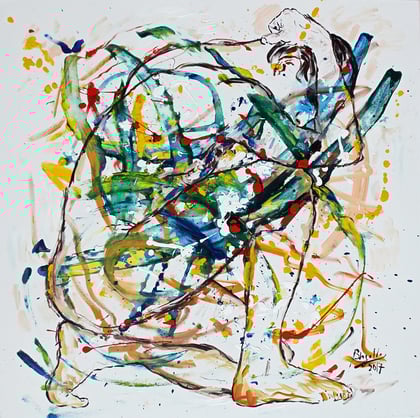 Expansion, acrylique sur toile, 100 x 100 cm, 2017