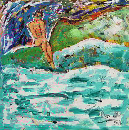 Vertige, acrylique sur toile, 100 x 100 cm, 2016