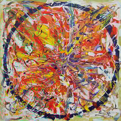 Galaxie, acrylique sur toile, 100 x 100 cm, 2016