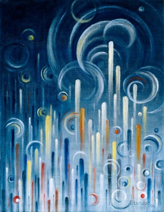 POSTLUDIUM 1994, Öl auf Leinwand, 45 x 58 cm