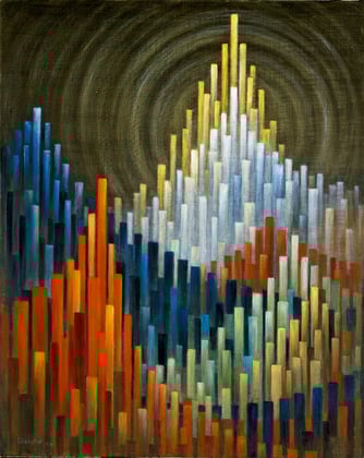 FUGE 1987, Öl auf Leinwand, 80 x 100 cm