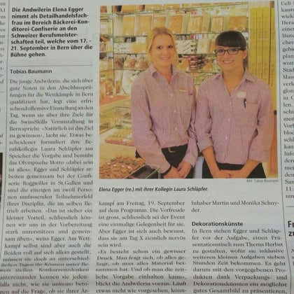 Elena Egger und Laura Schläpfer sind für die Swiss Skills Qualifiziert