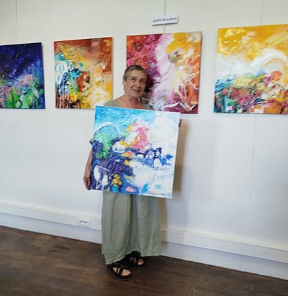 Elisabeth Augendre artiste peintre en Ariège exposition juillet 2025 Les Arts Buissionniers St Lizier