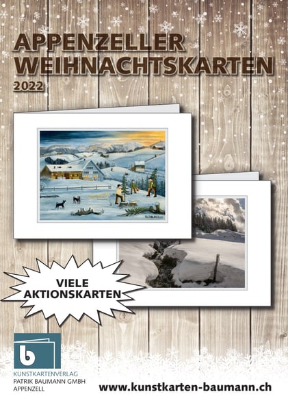 Marcel Schiegg, Patrik Baumann, Kartenverlag, Weihnachtskarten, Postkarten, Fotokarten, Appenzell, Alpstein, Trauerkarten, Appenzellerland