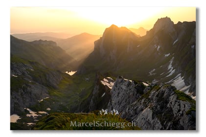 Marcel Schiegg, Wandbild, Leinwand, Leinwandbild, Alu Dibond, Geschenkidee, Seealpsee, Alpstein, Appenzell, Appenzellerland