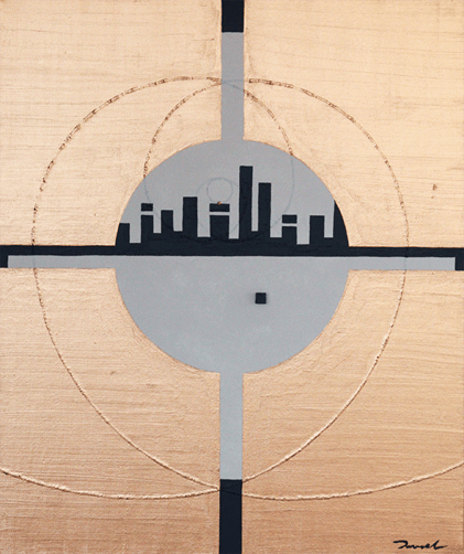 ANOTHER CITY  3   380mm*455mm   F8   2023  acrylic on canvas, wood