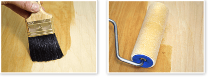 Öle auftragen mit Naturhaarpinsel oder kurzfloriger Farbwalze