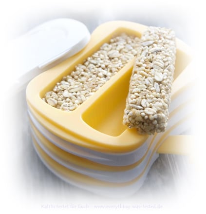 Fertiger Müsliriegel in tescoma Presse für Müsliriegel