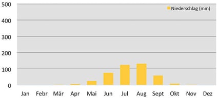 Niederschlag in Lhasa in Tibet
