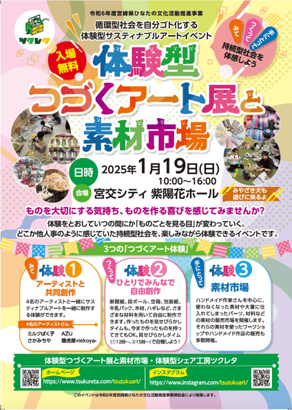 体験型つづくアート展と素材市場