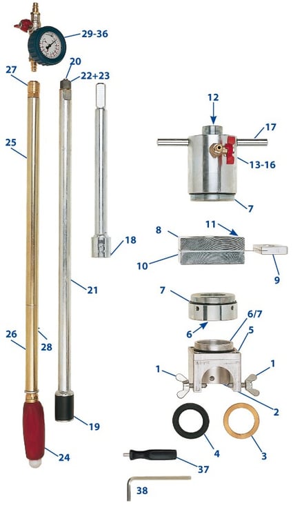 Schleusenvorrichtungen zum Stopfenziehen, Presskolbensetzen und Gashaupthahnwechsel, ohne Gasaustritt