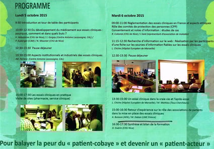 essai clinique 2015 canceropole paca tous chercheurs afa nice lmc france formation leucemie myeloide chronique espoir guerison traitement