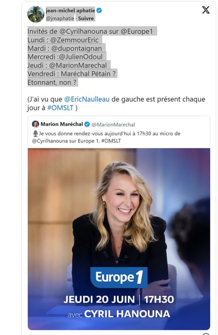 Jean Michel Apathie sur X