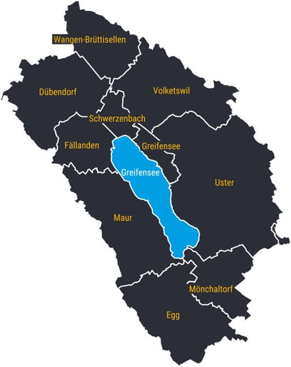 Zum Bezirk Uster zählen 10 Gemeinden.