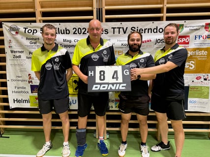 Mit Jonas Zink, Tomas Janci, Michael Kufmüller und Martin Kinslechner setzte sich der TTV gegen den Badener AC durch.