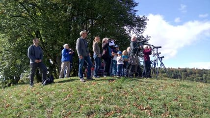 Euro-Birdwatch auf dem Galgenbuck (Foto: H. Roost)