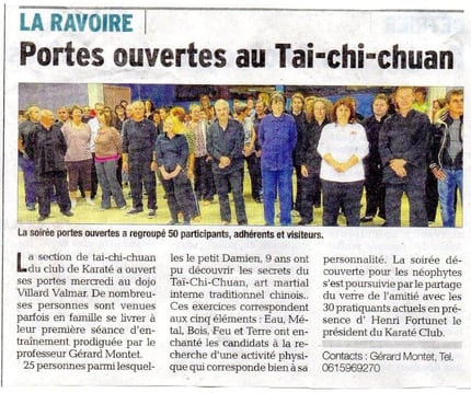 Le Taï Chi Chuan a ouvert ses portes en novembre 2014