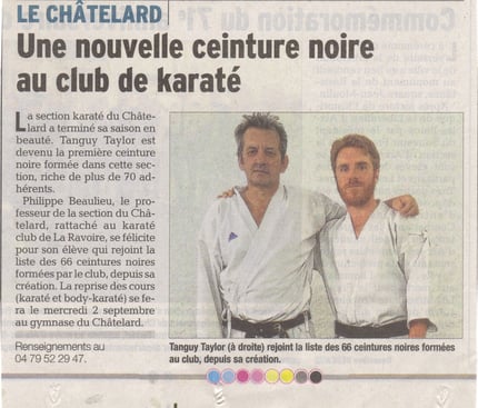 Tanguy à droite 1er Dan fin de saison 2014-2015