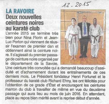 Nina et Jean-Luc 1er Dan le 20-12-2015