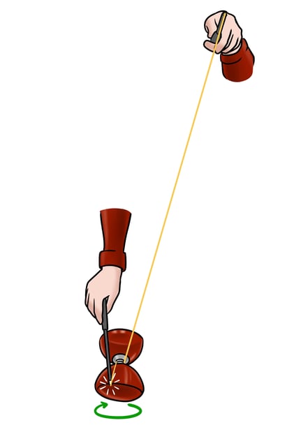 Corriger l'axe de rotation du diabolo