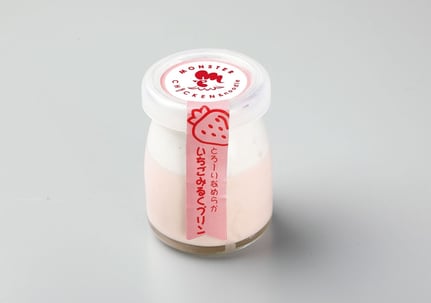 瓶に入ったいちごみるくプリン