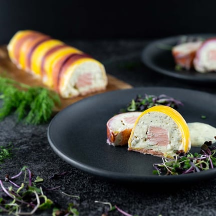 Karotten-Lachs-Terrine.