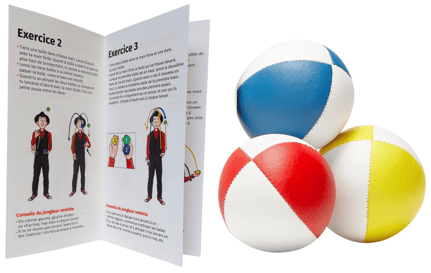 Balles de jonglage pour les écoles en set avec instructions