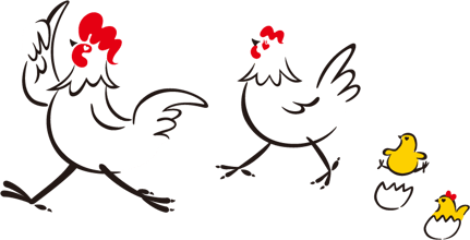 モンスターチキンのキャラクター、モンチキファミリーのイラスト