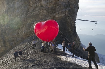 Aufblasbares Herz für Swisscom Werbespot