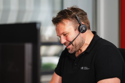 Employee with headset