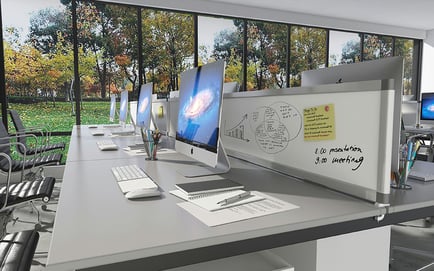 Weiss Tisch-Trennwande