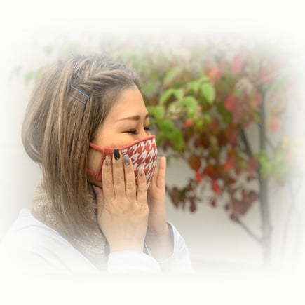 ふわつふわっ美マスクHQ 千鳥格子柄