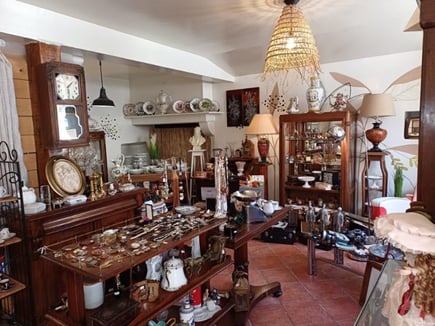 La boutique Minéraux et fossiles à Saint Bertrand de Comminges ville haute, département de la Haute-Garonne, Pyrénées centrales