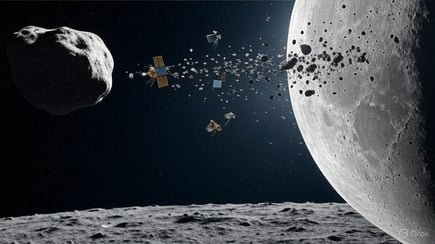 The danger of Asteroid-induced Kessler Syndrome event