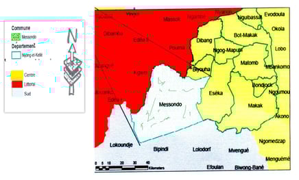Plan de localisation de la Commune d'Eseka